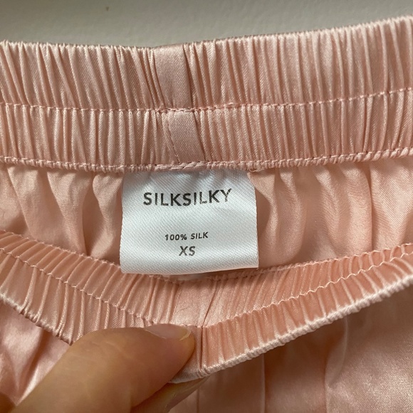 Silk Silky 100% Pure Silk Satin Pink Pajama Mini Shorts Size XS - Picture 2 of 6